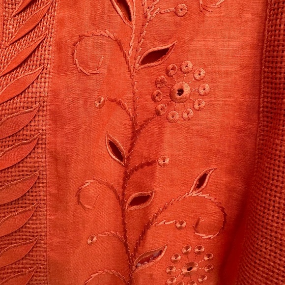 Lily & Taylor Couture 100% Linen Tangerine Orange Blazer Women’s Size 18 EUC! - Picture 9 of 14